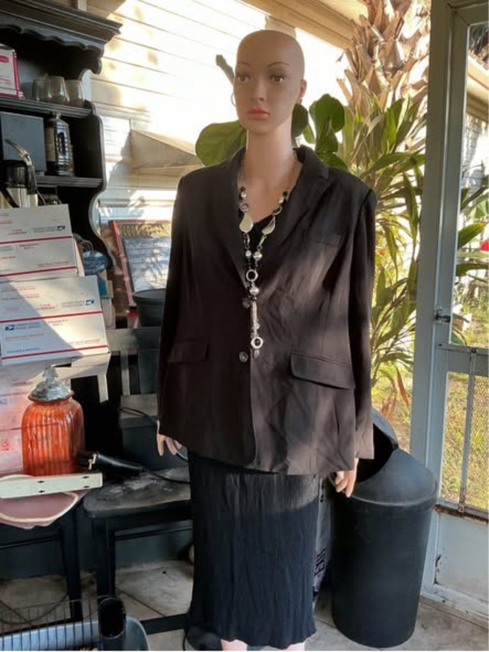 Emma James Blazer Womens Size 14W Black Business Classic Academia Capsule Preppy